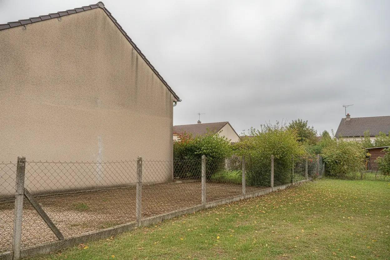 Jardin dégagé après abattage et évacuation complète des déchets verts à Saint-Clément, Mâcon